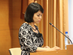 Председатель Контрольно-Счетной палаты города Салехарда Наиля Галиуллина на заседании Городской Думы 19 февраля 2015 г. выступила с отчётом о деятельности палаты за 2014 год